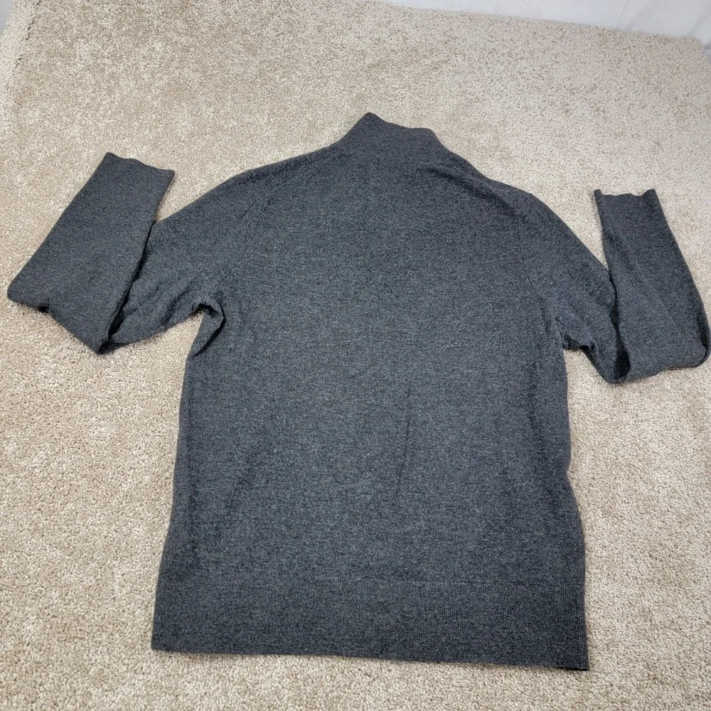 Banana Republic Mens Gray Merino Wool Blend Button Mock Neck Sweater - Picture 5 of 5